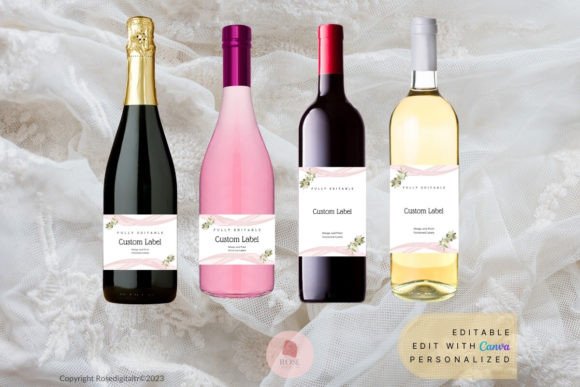 Download Bridal Shower Champagne and Wine Label - Label Collection
